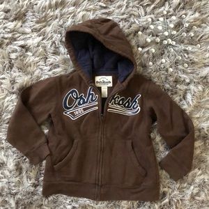Oshkosh 8 boys girls brown jacket hood sweater